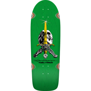 Powell Peralta Skateboard Deck Rodriguez Skull and Sword Green Old School Reissue