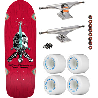 Powell Peralta Skateboard Rod Skull and Sword Red / Independent/ Rat Bones White