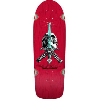 Powell Peralta Skateboard Deck Rod Skull and Sword Red Old School Reissue