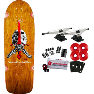 Powell Peralta Skateboard Complete OG Skull and Sword Brown Stain Old School Reissue