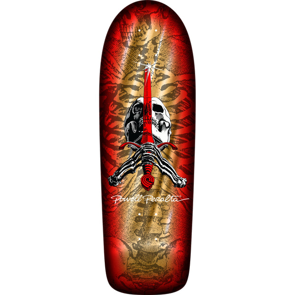 Powell Peralta Skateboard Deck Rodriguez Skull and Sword Gold Foil