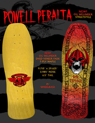 Powell Peralta Skateboard Deck Welinder Classic Red/Yellow Old School Reissue
