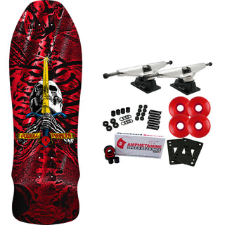 Powell Peralta Skateboard Complete GeeGah Skull Sword Red Foil Old School Reissue