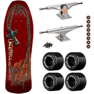 Powell Peralta Skateboard Ray Underhill Cross Burgundy/Gold Foil / Independent / Rat Bones Green