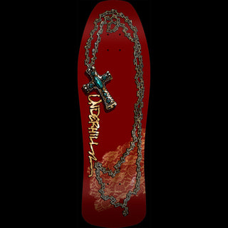 Powell Peralta Skateboard Deck Ray Underhill Cross Burgundy/Gold Foil Old School Reissue