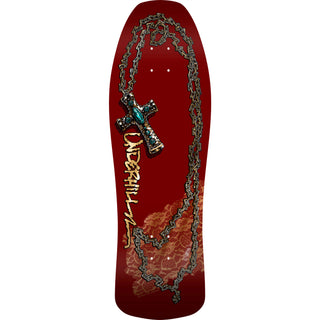Powell Peralta Skateboard Deck Ray Underhill Cross Burgundy/Gold Foil Old School Reissue