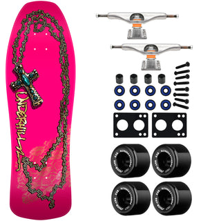 Powell Peralta Skateboard Underhill Cross Pink Foil / Independent / Rat Bones Black