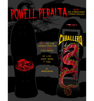 Powell Peralta Skateboard Steve Caballero Chinese Dragon Red Foil / Independent / Rat Bones Black