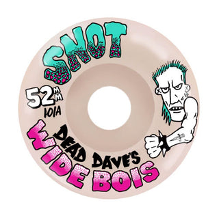 Snot Wheel Co. Skateboard Wheels 52mm Dead Dave Wide Bois 101A Natural