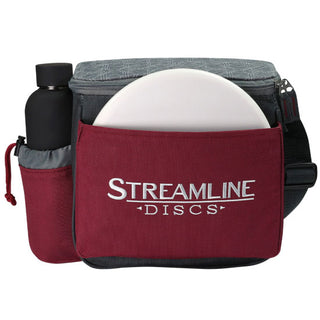 Streamline Discs Disc Golf Shoulder Bag - Cell Burgundy/Black - Holds 12 Discs