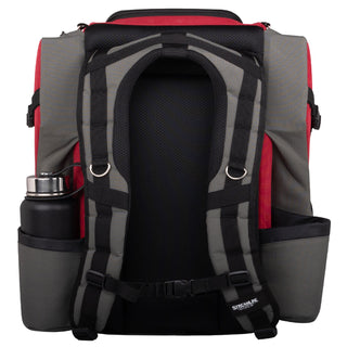 Streamline Discs Disc Golf Backpack Bag - Voyager Lite Backpack - Burgundy/Dark Grey