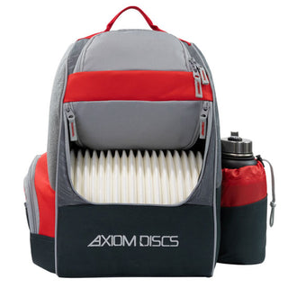 Axiom Discs Disc Golf Backpack Bag - Shuttle Backpack Velcro Edition - Dark Grey/Red