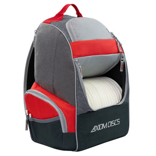 Axiom Discs Disc Golf Backpack Bag - Shuttle Backpack Velcro Edition - Dark Grey/Red