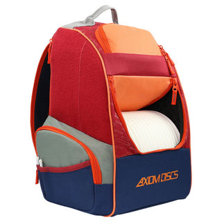Axiom Discs Disc Golf Backpack Bag - Shuttle Backpack Velcro Edition - Orange/Ruby