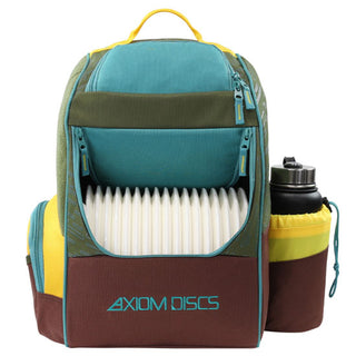 Axiom Discs Disc Golf Backpack Bag - Shuttle Backpack Velcro Edition - Olive/Tropic/Gold