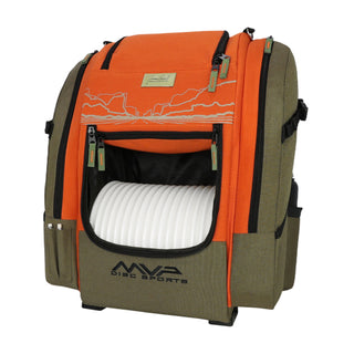 MVP Disc Golf Bag James Conrad Voyager Signature Backpack Olive/Orange