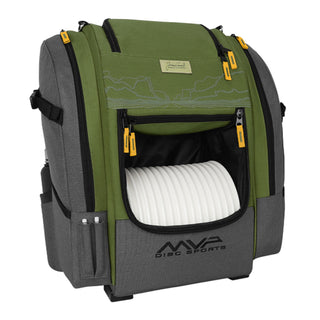 MVP Disc Golf Bag James Conrad Voyager Signature Backpack Slate/Green