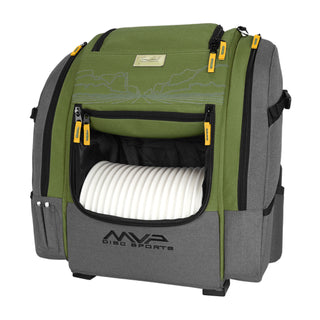 MVP Disc Golf Bag James Conrad Voyager Pro Signature Backpack Slate/Green