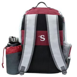 Streamline Discs Disc Golf Backpack Bag - Shuttle Backpack Velcro Edition - Burgundy/Black