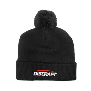 Discraft Disc Golf Logo Cuff Pom Beanie - Black