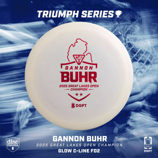Discmania Disc Golf Gannon Buhr Triumph Series Glow C-Line FD2 (2025 Great Lakes Open) Glow/Money Holo 173 grams
