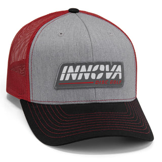 Innova Disc Golf Burst Woven Patch Trucker Hat Heather Gray/Red/Black