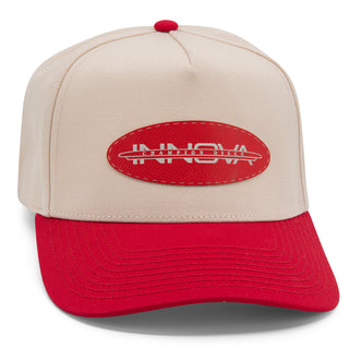 Innova Disc Golf Bar Stamp Patch Hi-Pro Hat Cream/Red