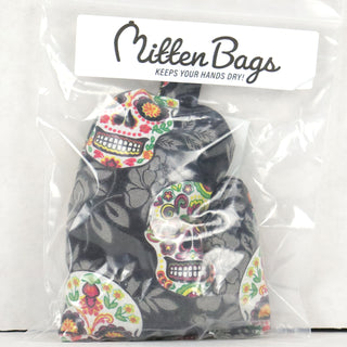 Mitten Bags Disc Golf Clay Grip Sack - Moisture Absorbing Bag - Sugar Skull Black