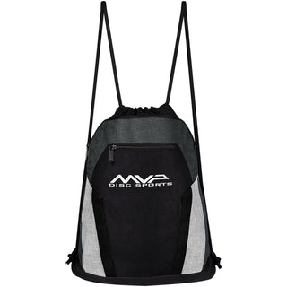 MVP Disc Golf Drawstring Backpack Bag Black/Gray
