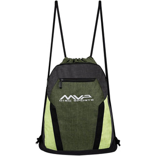 MVP Disc Golf Drawstring Backpack Bag Dark Green/Light Green