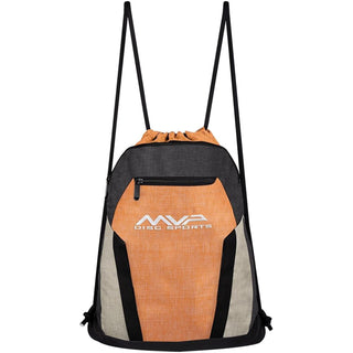 MVP Disc Golf Drawstring Backpack Bag Orange/Gray