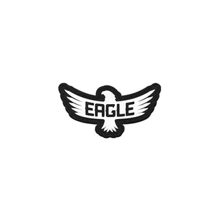 MVP Disc Sports Disc Golf PVC Patches - Eage McMahon Eagle Logo White/Black 2.5"