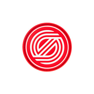 MVP Disc Sports Disc Golf PVC Patches - Simon Line Logo Red/White 2"