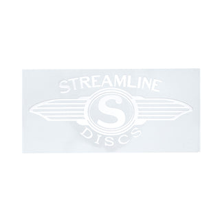 Streamline Disc Golf Viny Decal 6.5" x 3" White