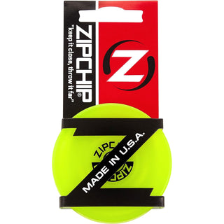 Disc Golf ZipChip - Mini Flying Disc - Soft Rubber Catch Disc - Neon Yellow