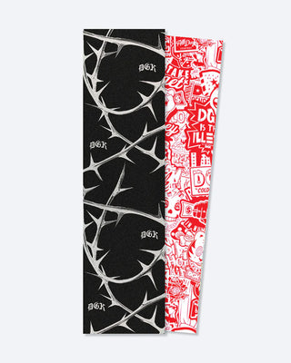 DGK Skateboard Griptape Thorns Black 9" x 33" Grip Tape Sheet