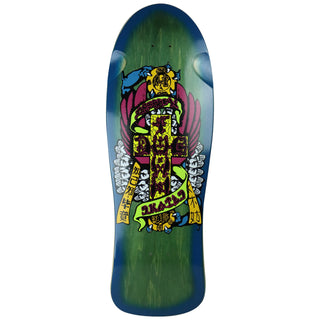 Dogtown Old School Skateboard Deck Dressen Hands Blue Fade Green 10.25" x 30.32"