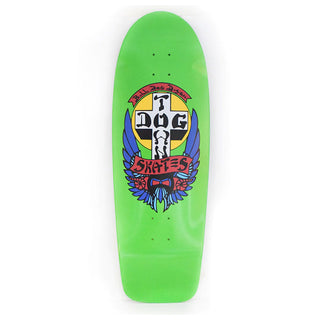 Dogtown Old School Skateboard Deck Bull Dog 70's Rider Lime 10" x 30.57"