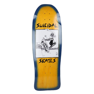 Dogtown Skateboard Deck Suicidal Skates Pool Skater Blue Fade Yellow 10.12" x 30.32" Old School