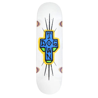 Dogtown Skateboard Deck Spray Cross Loose Trucks White 9.0" x 32.45"