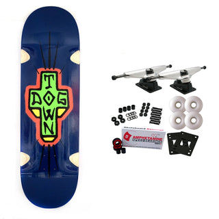 Dogtown Skateboard Complete Spray Cross Loose Trucks Blue Dip 9.25" x 32.313"