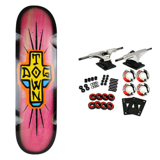 Dogtown Skateboard Complete Spray Cross Loose Trucks Pink/Black 8.5" x 32.45"