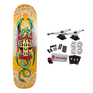 Dogtown Skateboard Complete Red Dog Smoking Dragon Orange 9" x 32.575"