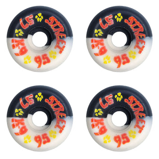 Dogtown Skateboard Wheels 57mm K-9 80's Street 95A Black/White Old School