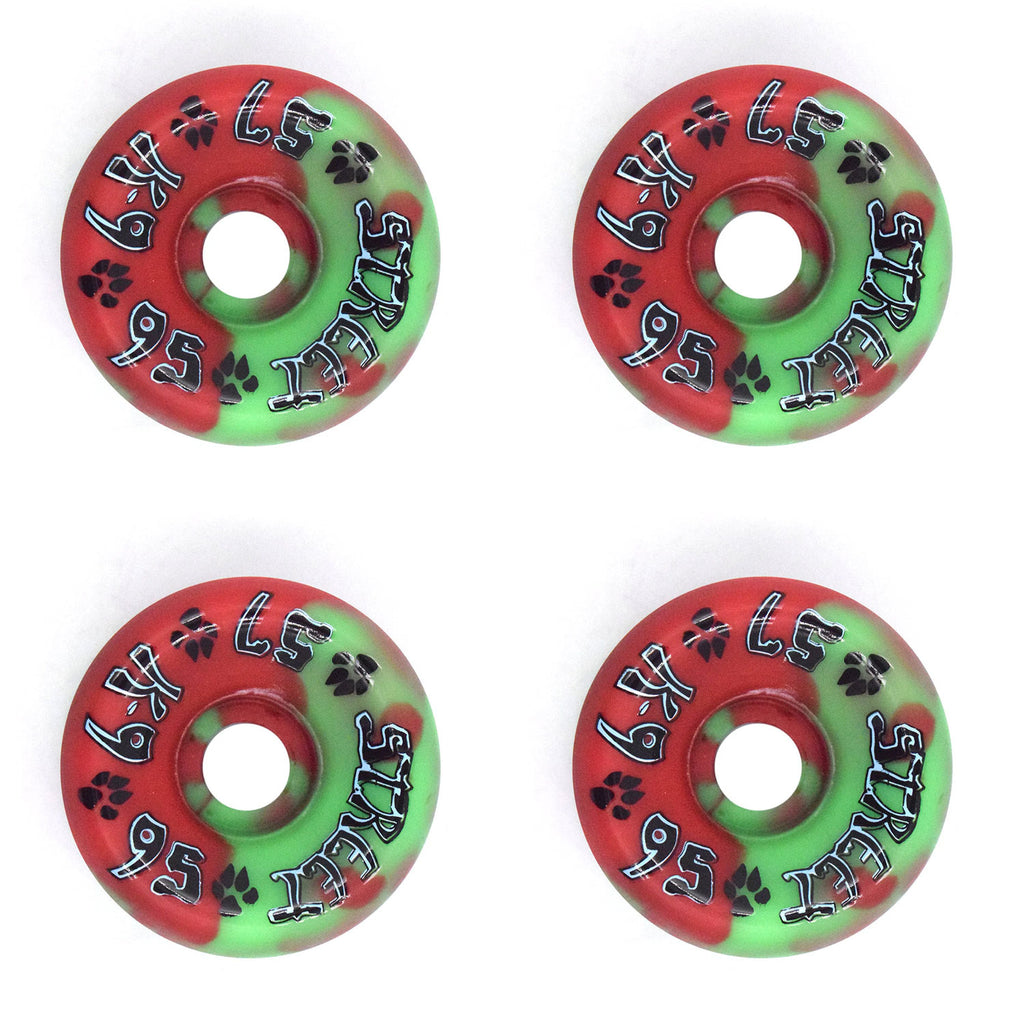 Roues De Skate Dogtown K-9 80's 97A – 60 Mm, Tourbillon Rouge/noir, Style Old School