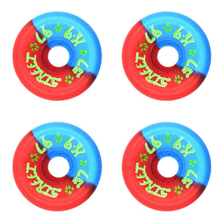 Dogtown Skateboard Wheels 57mm K-9 80's Street 97A Red/Bright Blue Old School