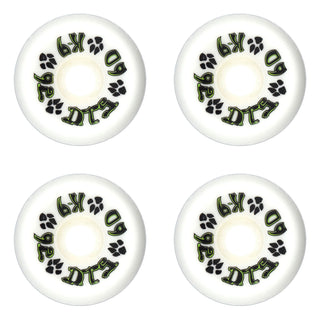 Dogtown Skateboard Wheels 60mm K-9 80's 92A White Old School