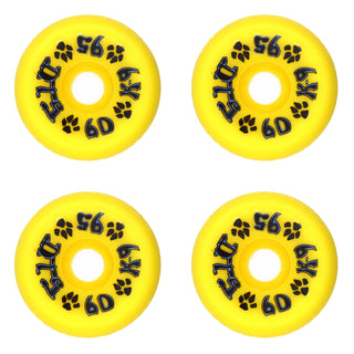 Dogtown Skateboard Wheels 60mm K-9 80's 95A Yellow Old School
