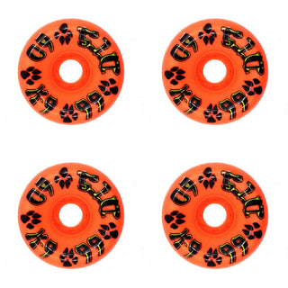 Dogtown Skateboard Wheels 60mm K-9 80's 99A Neon Orange Old School