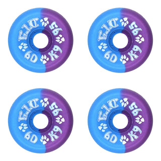 Dogtown Skateboard Wheels 60mm K-9 80's 95A Neon Blue/Purple 50/50 Old School